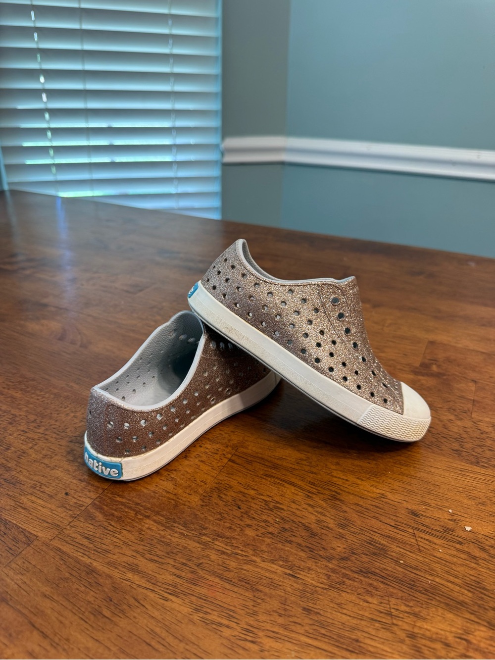 Native Shoes Kids Jefferson Bio-Bling Glitter Waterproof Sneakers Gold Bronze 12